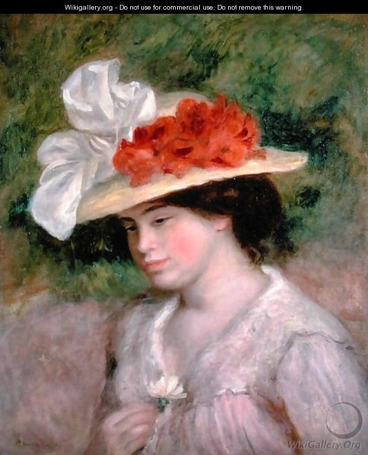 Woman with a Flowery Hat 1899 - Pierre Auguste Renoir