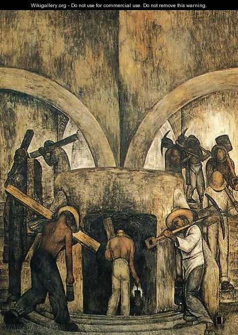 Entry into the Mine (Entrada a la mina) 1923 - Diego Rivera