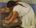 Woman Grinding Maize 1924 (La molendera) - Diego Rivera
