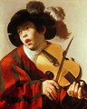 Boy Playing Stringed Instrument and Singing 1627 - Hendrick Terbrugghen