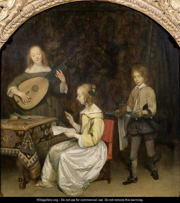 The Concert Singer and Theorbo Player - Gerard Terborch