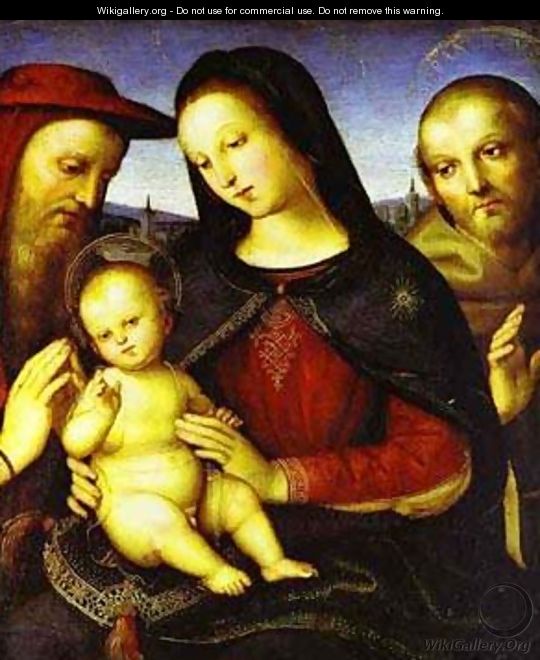 Madonna With The Christ Child Blessing And St Jerome And St Francis (Von Der Ropp Madonna) 1502 - Raphael