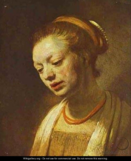 Portrait Of A Young Girl 1645 - Harmenszoon van Rijn Rembrandt