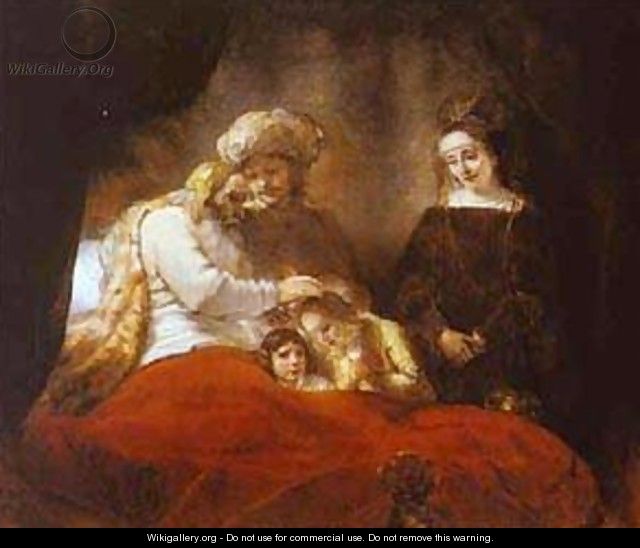 Jacob Blessing The Sons Of Joseph 1656 - Harmenszoon van Rijn Rembrandt