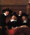 Sampling Officials of the Drapers' Guild (detail) 1662 - Harmenszoon van Rijn Rembrandt