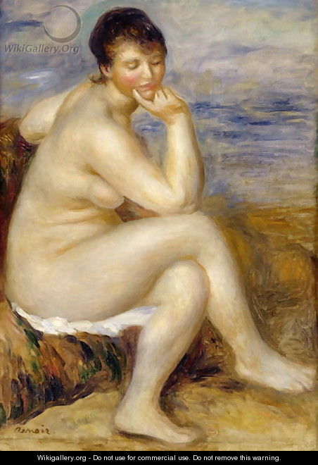 Bather Seated on a Rock 1882 - Pierre Auguste Renoir