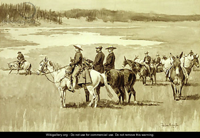 Burgess Finding a Ford (illustration from Frederic Remington