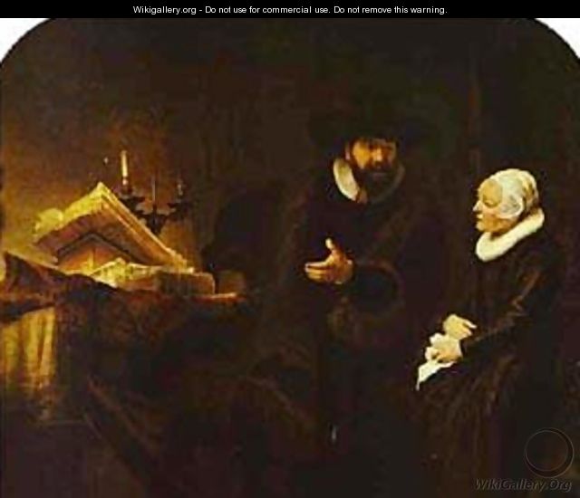 The Mennonite Minister Cornelius Claeszoon Anslo In Conversation With His Wife Aaltje 1641 - Harmenszoon van Rijn Rembrandt