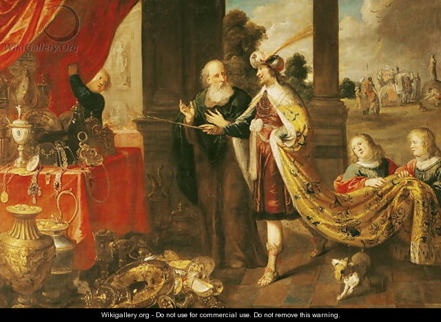 Ahasuerus Showing his Treasure to Mordecai - Claude Vignon