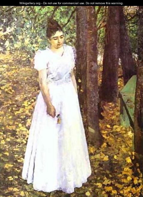 Autumn Young Woman In A Garden 1890-1891 - Bernardo Strozzi