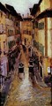 A Florence Street In The Rain 1888 - Bernardo Strozzi