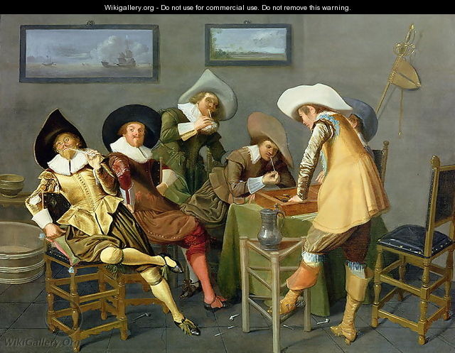 Cavaliers in a tavern - Dirck Hals
