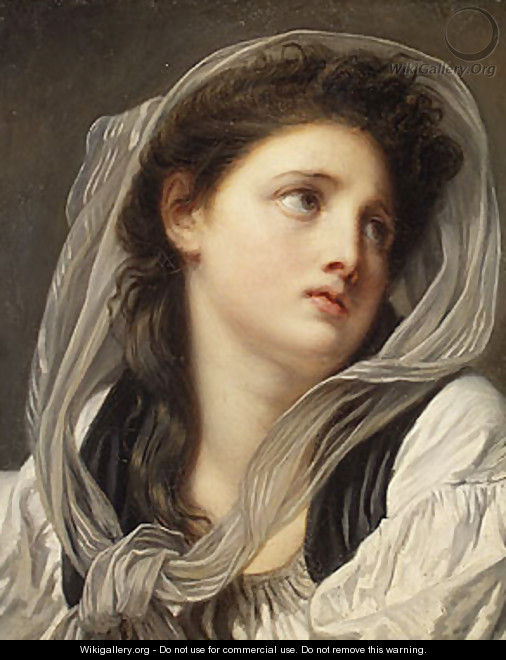 Head of a Young Woman mid 1770s - Jean Baptiste Greuze - WikiGallery ...