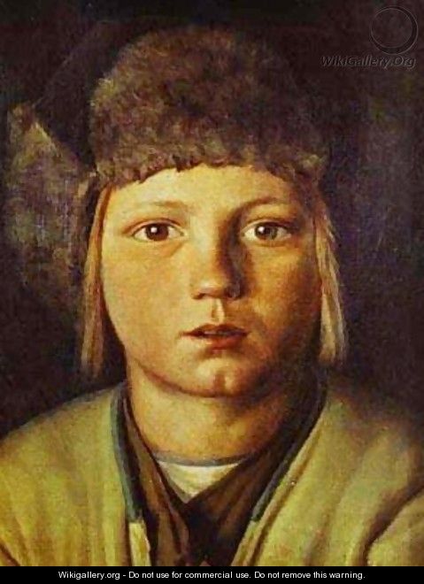 Portrait Of A Peasant Boy - Grigori Vasilievich Soroka