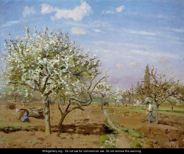 Orchard in Blossom Louveciennes 1872 - Camille Pissarro