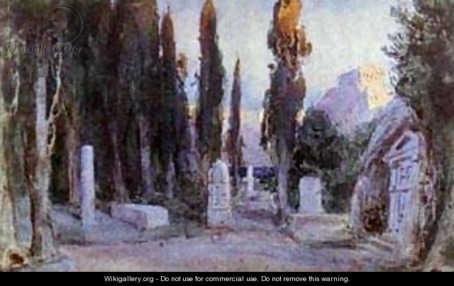 Cemetery Sketch For The Scenery 1897 - Vasily Polenov
