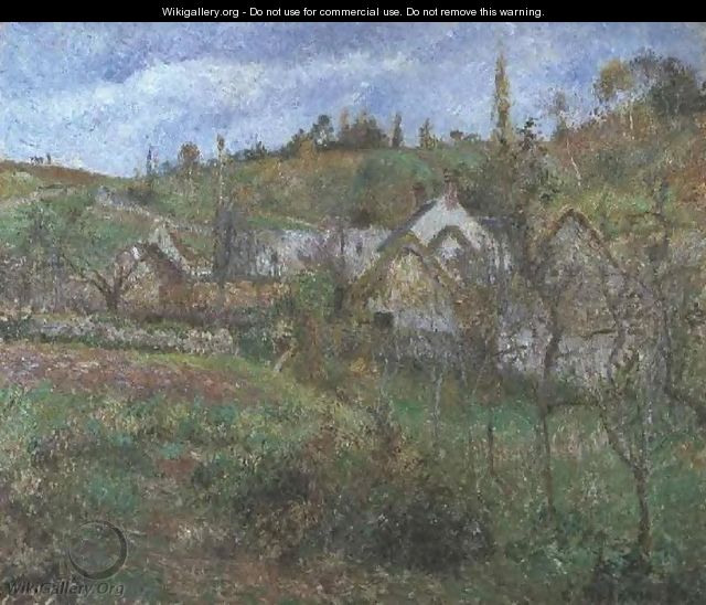 Thatched Cottages at Valhermeille 1880 - Camille Pissarro