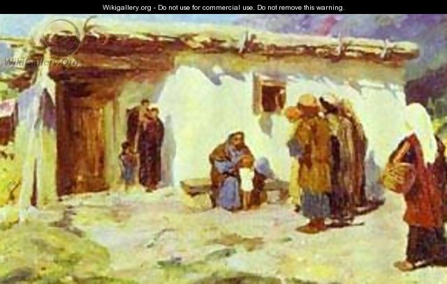 They Brought The Children Study From The Series The Life Of Christ - Vasily Polenov