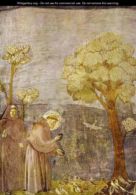 Preaching To The Birds 1295-1300 - Giotto Di Bondone