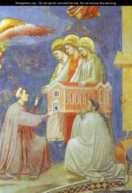 The Last Judgement Detail (Enrico Scrovegni Presents The Model Of The Church To The Virgin Mary) 1304-1306 - Giotto Di Bondone