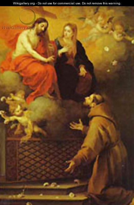 The Vision To St Francis At Porziuncola 1667 - Bartolome Esteban Murillo