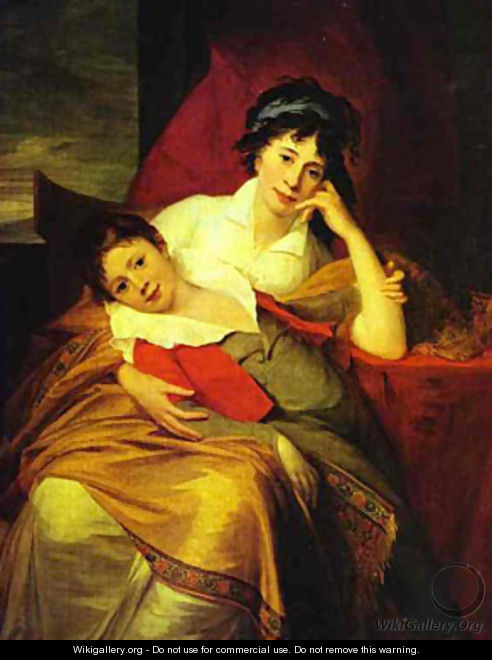 Portrait Of Catherine Muravyova (1771-1848) With Her Son Nikita Muravyov (1796-1866) The Pushkin Museum Of Fine Art Moscow Russia - Jean-Laurent Mosnier