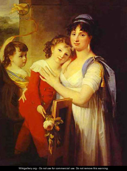 Portrait Of Anna Muravyova Apostol (1770s-1810) With Her Son Mathew (1793-1886) And Her Daughter Catherine (1794-1849) 1799 - Jean-Laurent Mosnier