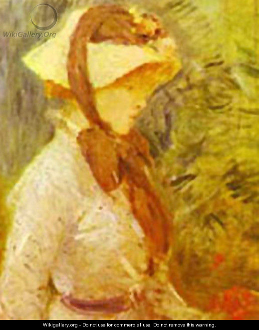 Young Woman With A Straw Hat 1884 - Berthe Morisot