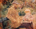 Eugene Manet and His Daughter at Bougival 1881 - Berthe Morisot