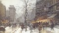 A Busy Boulavard Under Snow - Eleanor Fortescue-Brickdale