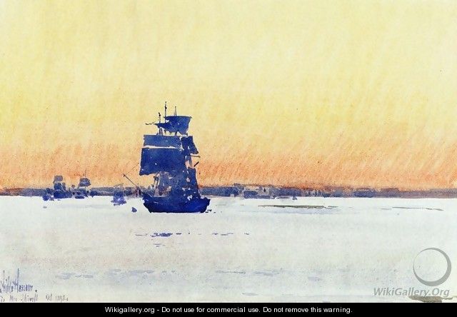 Sailing Ship Locked in Ice1 - Frederick Childe Hassam