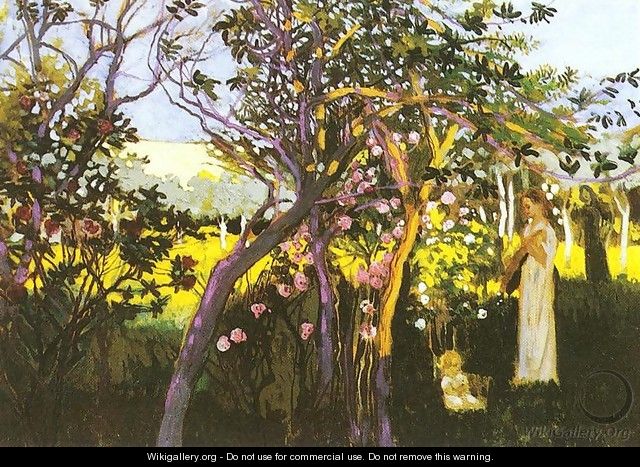 Three figures in a garden 1910 - Robert Bereny