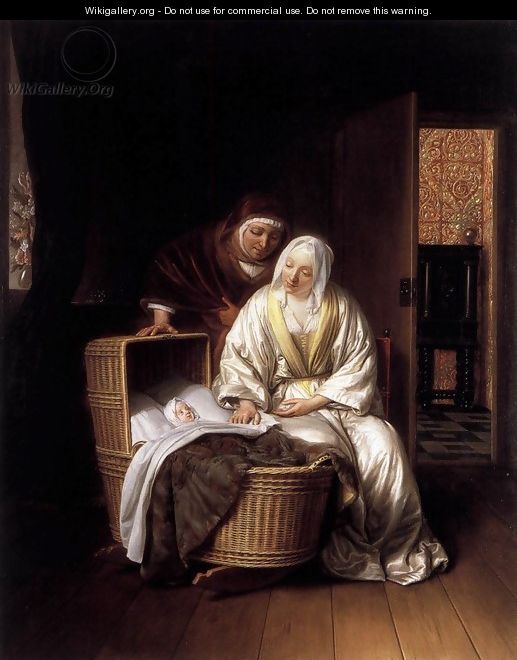 Two Women by a Cradle 1670 - Samuel Van Hoogstraten