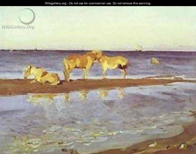 Horses On A Shore 1905 - Valentin Aleksandrovich Serov