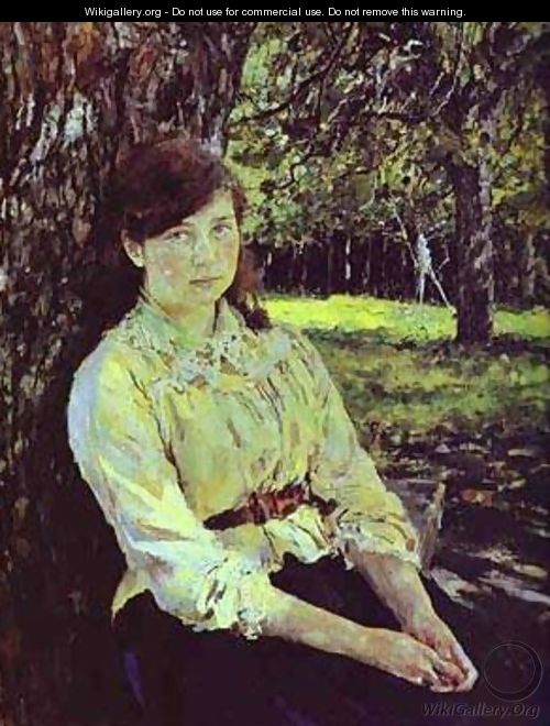 Girl In The Sunlight Portrait Of Maria Simonovich 1888 - Valentin Aleksandrovich Serov
