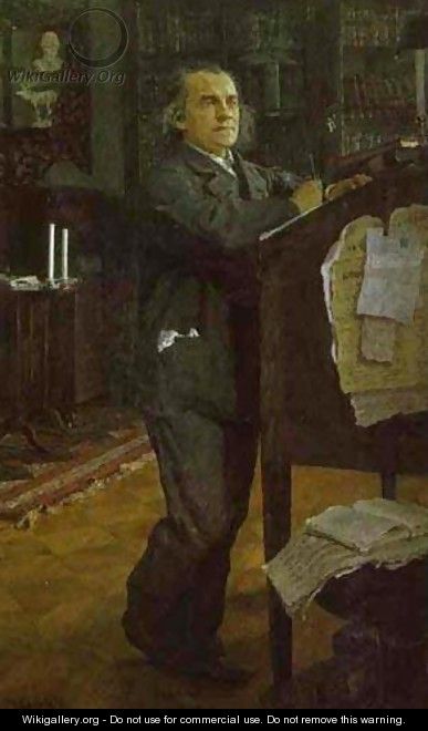 Portrait Of The Composer Alexander Serov 1888-89 - Valentin Aleksandrovich Serov