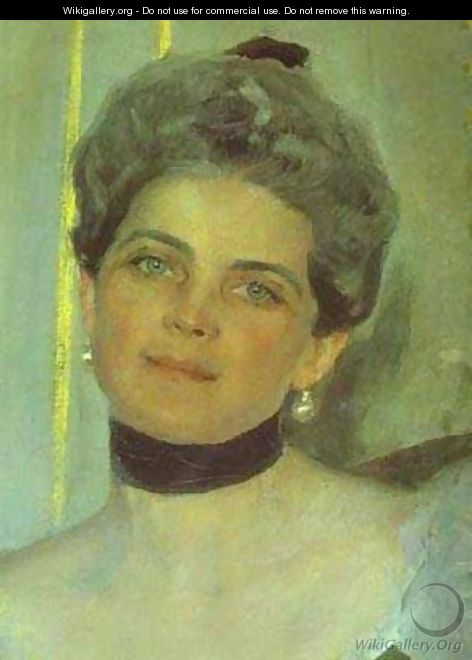 Portrait Of Princess Zinaida Yusupova Detail 1900-2 - Valentin Aleksandrovich Serov