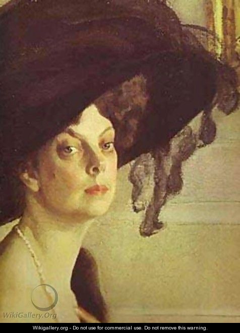 Portrait Of Princess Olga Orlova Detail 1911 - Valentin Aleksandrovich Serov