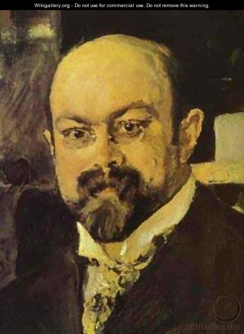 Portrait Of Mikhail Abramovich Morozov Detail 1902 - Valentin Aleksandrovich Serov