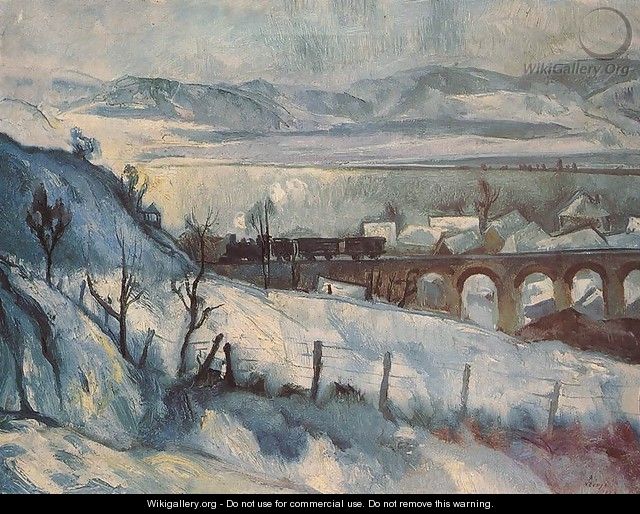 Viaduct (Winter Landscape with Railway) 1927 - Istvan Desi-Huber