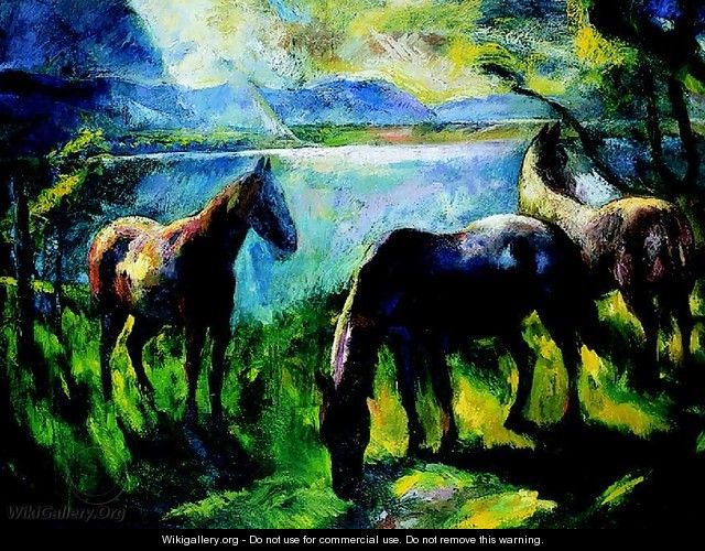 Horses in the Yard 1926 - Istvan Desi-Huber