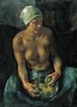 Girl with Apples (Half Nude with a Bowl of Fruits) 1921 - Istvan Desi-Huber