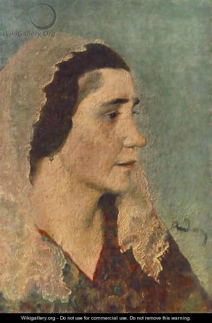 Woman with Lace Scarf c 1924 - Gyorgy Roman