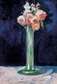 Roses in a Green Vase c 1900 - Gyula Batthyany