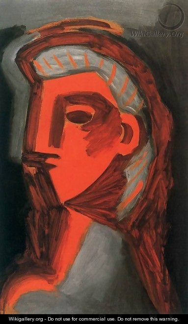 Orange Female Head 1932 - Charles Spencelayh