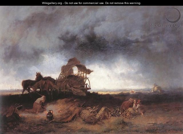 Storm at the Puszta 1867 - Mihaly Munkacsy