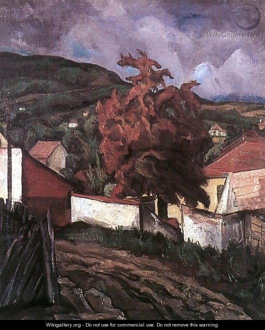 Hillside with Autumnal Tree 1935 - Tibor Duray