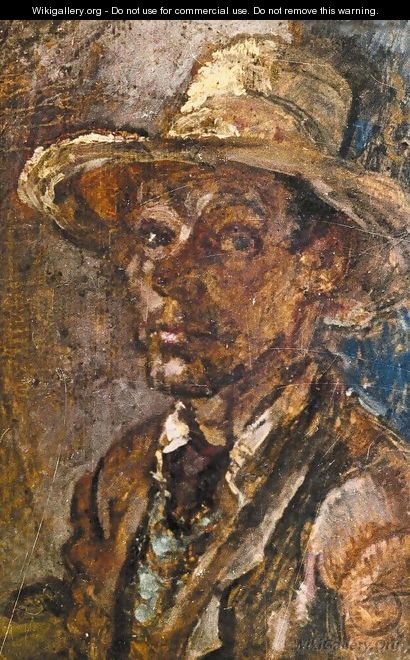 Self portrait with Straw Hat 1960 - Istvan Reti