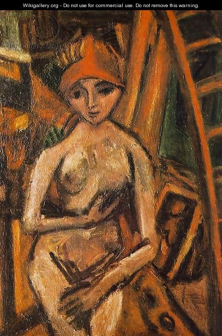 Nude with Red Turban 1926 - Auguste Herbin