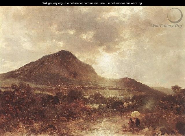 Landscape with Mountain 1870s - Pal Bohm